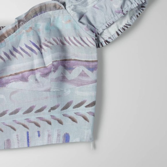 Aritzia Wilfred Wander Linen Puff-Sleeve Blouse Medium - Picture 8 of 12